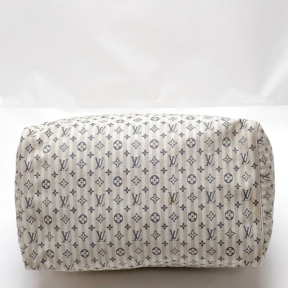 Authentic Louis Vuitton Speedy 30 White Monogram Mini lin Hand Bag mn840-112925 - Picture 5 of 16